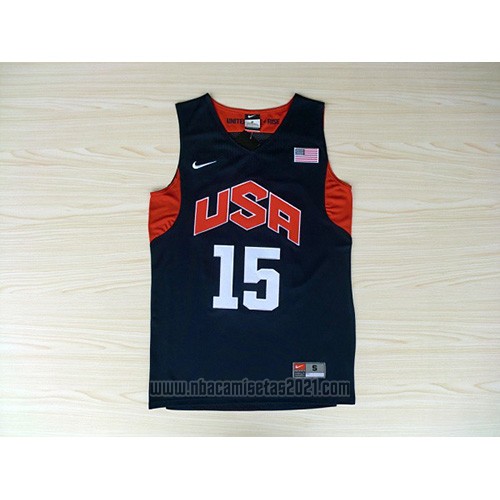Camiseta USA 2012 Carmelo Anthony #15 Negro